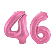 Folieballon 46 jaar metallic roze mat 86cm