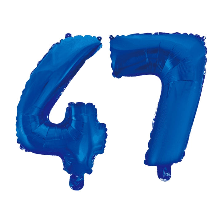 Folieballon 47 jaar blauw 41cm
