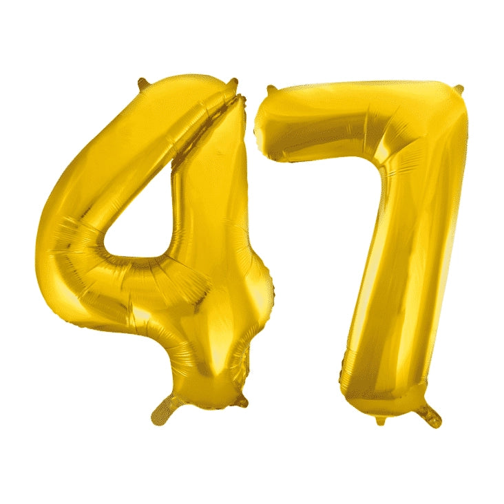 Folieballon 47 jaar Goud 41cm