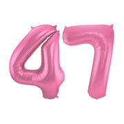 Folieballon 47 jaar metallic roze mat 86cm
