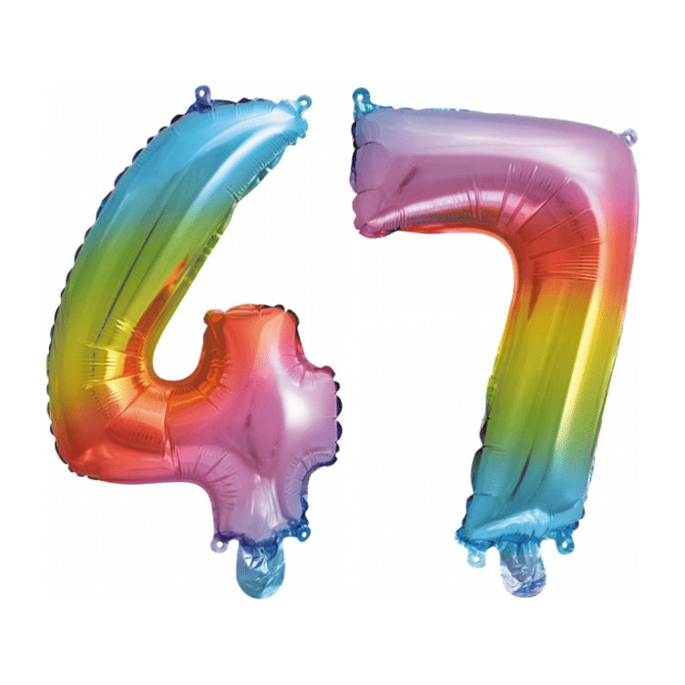 Folieballon 47 jaar Regenboog 41cm