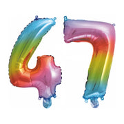 Folieballon 47 jaar Regenboog 86cm