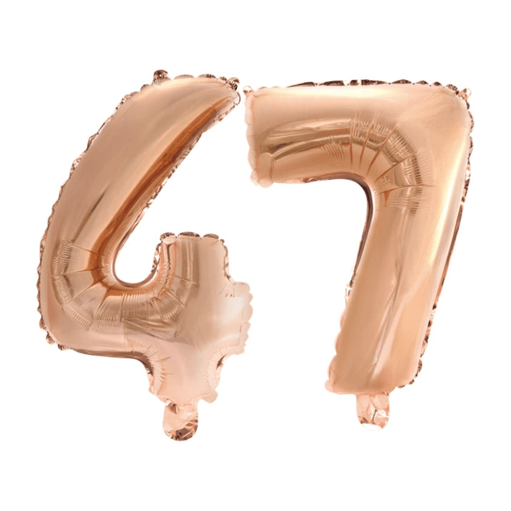 Folieballon 47 jaar Rosé Goud 41cm