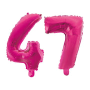 Folieballon 47 jaar roze 41cm