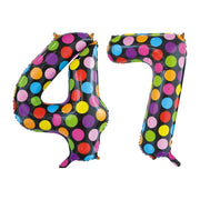 Folieballon 47 jaar stippen 86cm