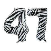 Folieballon 47 jaar zebra 86cm
