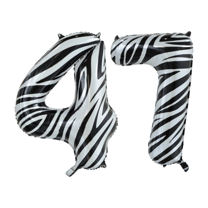 Folieballon 47 jaar zebra 86cm
