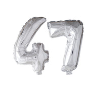 Folieballon 47 jaar zilver 86cm