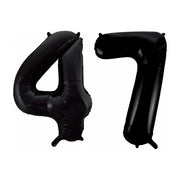Folieballon 47 jaar zwart 86cm