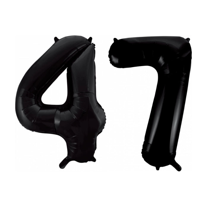 Folieballon 47 jaar zwart 86cm