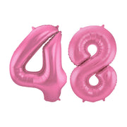 Folieballon 48 jaar metallic roze mat 86cm