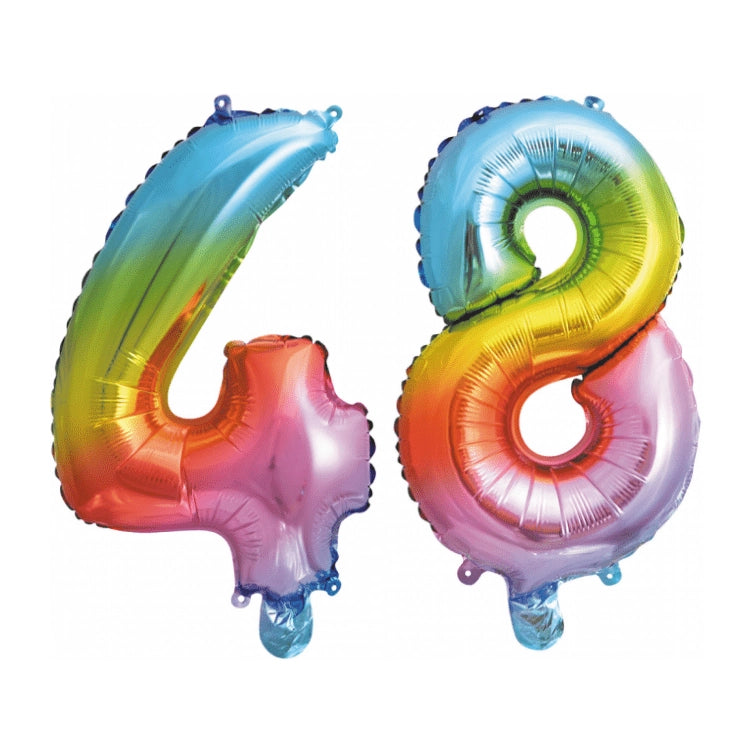Folieballon 48 jaar Regenboog 41cm