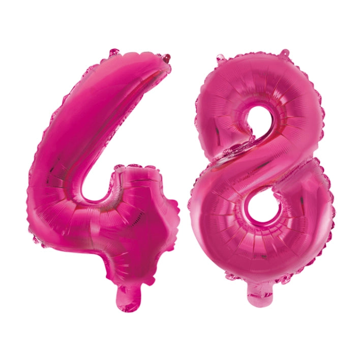 Folieballon 48 jaar roze 41cm