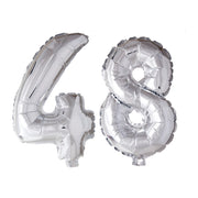 Folieballon 48 jaar Zilver 66cm