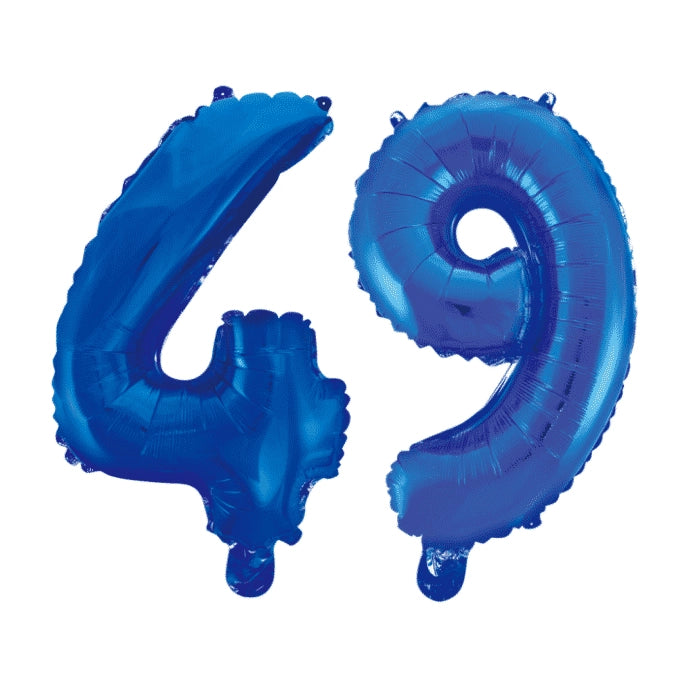 Folieballon 49 jaar blauw 41cm