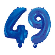 Folieballon 49 jaar blauw 86cm