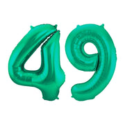 Folieballon 49 jaar metallic groen 86cm
