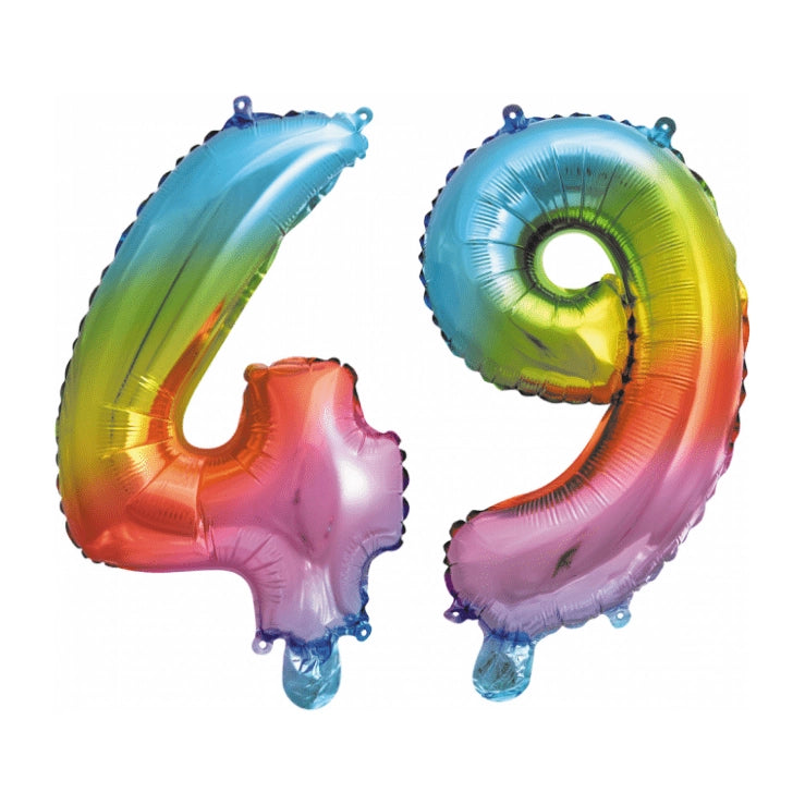 Folieballon 49 jaar Regenboog 41cm