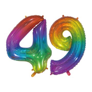 Folieballon 49 jaar Regenboog 76cm