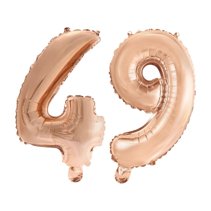 Folieballon 49 jaar Rosé Goud 41cm