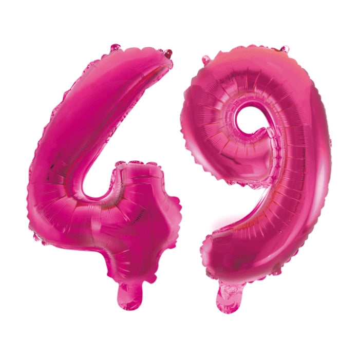 Folieballon 49 jaar roze 86cm