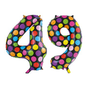 Folieballon 49 jaar stippen 86cm