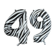 Folieballon 49 jaar zebra 86cm