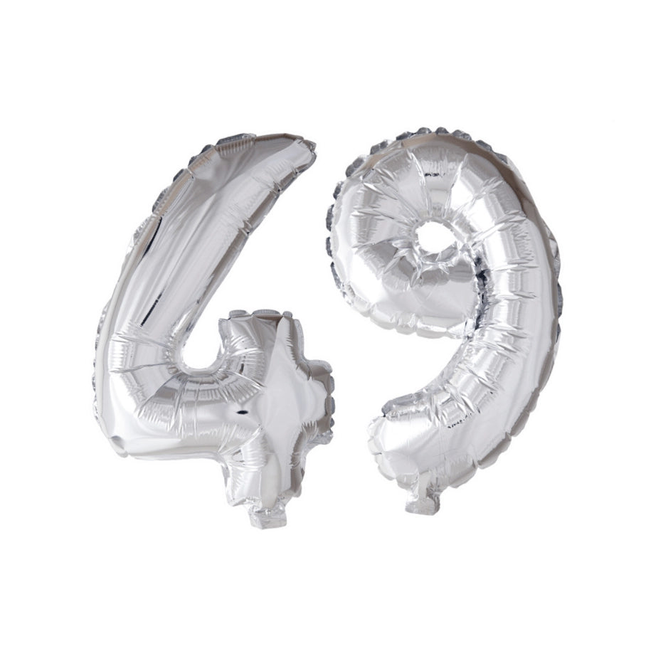 Folieballon 49 jaar zilver 41cm