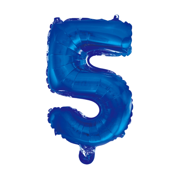 Folieballon 5 jaar blauw 86cm