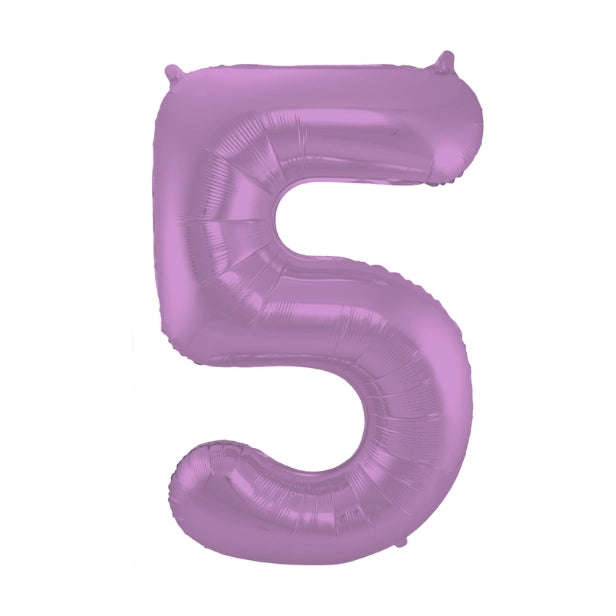 Folieballon 5 jaar metallic paars 86cm