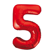 Folieballon 5 jaar rood 86cm