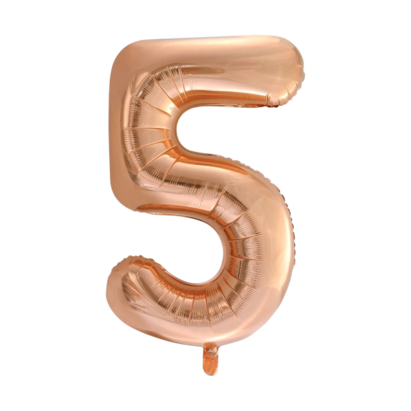 Folieballon 5 jaar Rose Goud 66cm