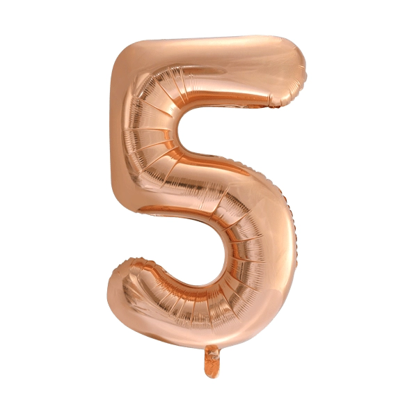 Folieballon 5 jaar Rosé Goud 86cm