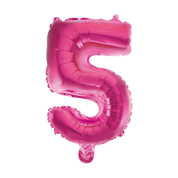 Folieballon 5 jaar roze 41cm