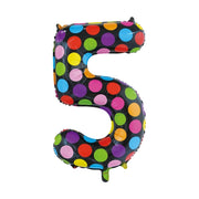 Folieballon 5 jaar stippen 86cm