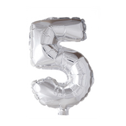Folieballon 5 jaar zilver 86cm