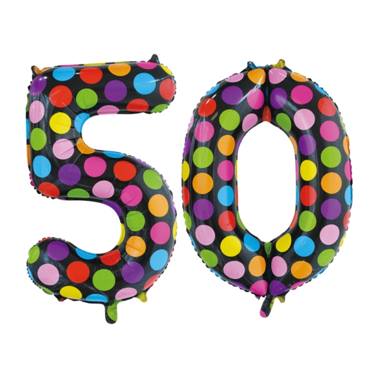 Folieballon 50 jaar stippen 86cm