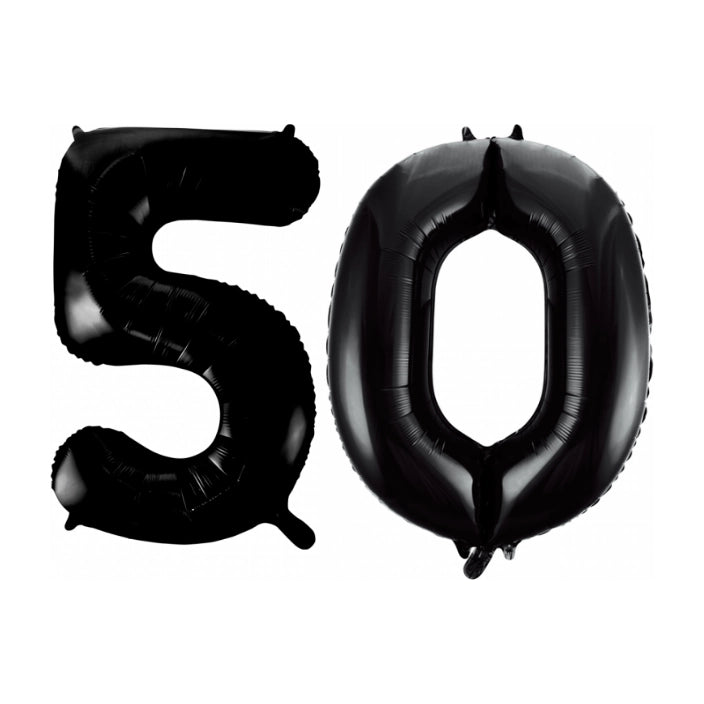 Folieballon 50 jaar zwart 41cm