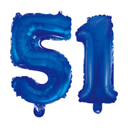 Folieballon 51 jaar blauw 86cm