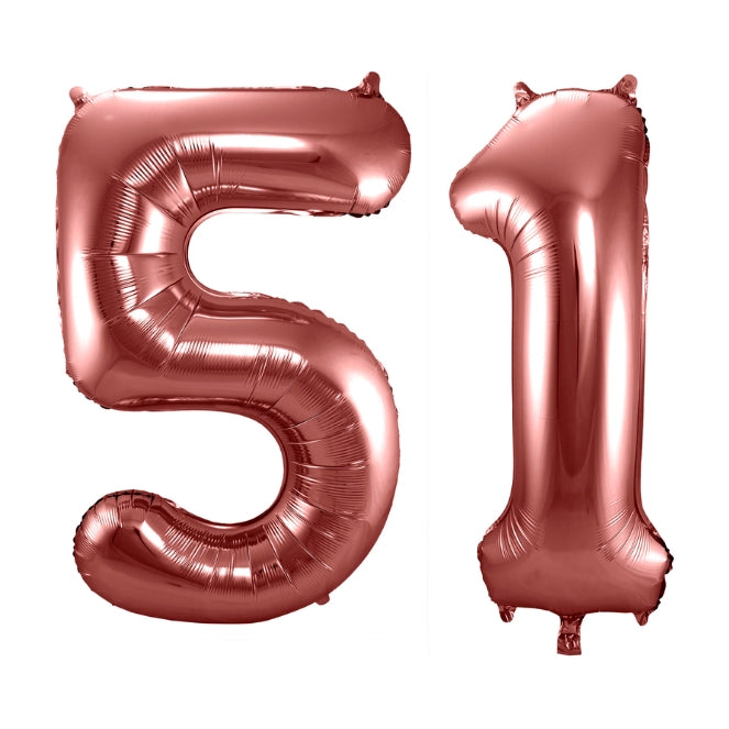 Folieballon 51 jaar brons 86cm