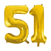 Folieballon 51 jaar Goud 41cm