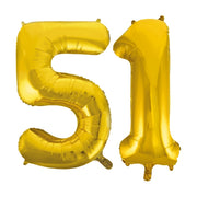 Folieballon 51 jaar Goud 86cm