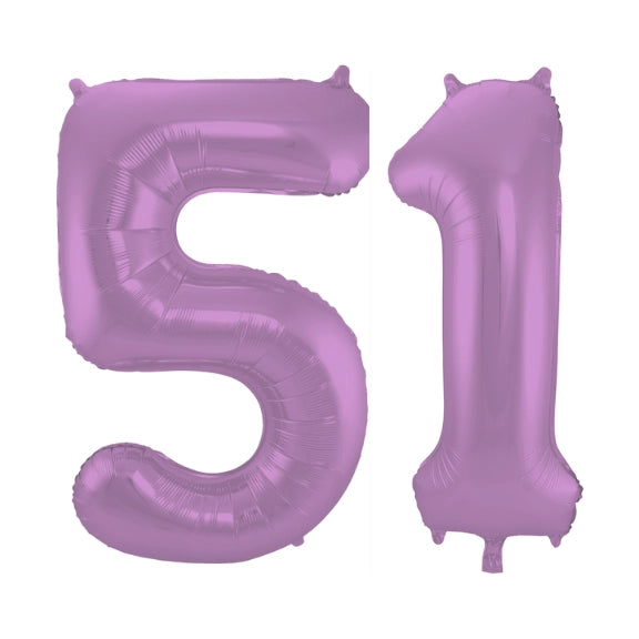 Folieballon 51 jaar metallic paars 86cm