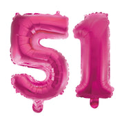 Folieballon 51 jaar roze 86cm
