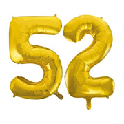 Folieballon 52 jaar Goud 86cm