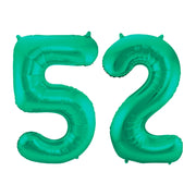 Folieballon 52 jaar metallic groen 86cm