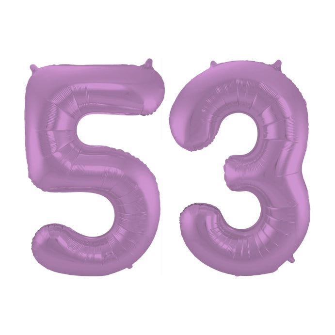Folieballon 52 jaar metallic paars 86cm