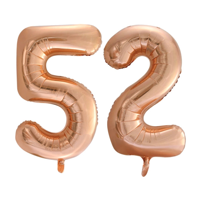 Folieballon 52 jaar Rose Goud 66cm