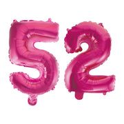 Folieballon 52 jaar roze 41cm