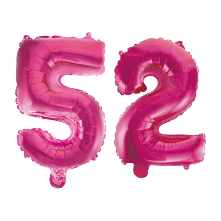 Folieballon 52 jaar roze 41cm